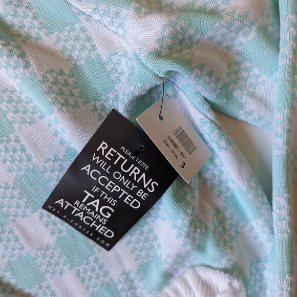 NEW Sibling London Sky Blue Ruffle Trim Checked Knitted Cardigan Sweater Large - Picture 10 of 10